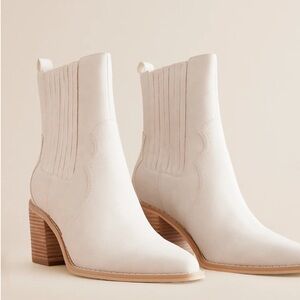 Elegant Cream Heeled Boots for Women